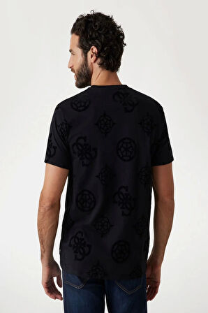 Guess Erkek Siyah Desenli T-Shirt