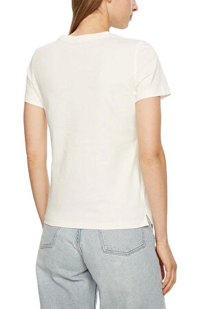 Guess Kadın Beyaz Logolu T-Shirt