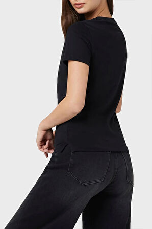 Guess Kadın Siyah Logolu T-Shirt
