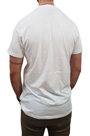 Guess Erkek Beyaz Logolu T-Shirt
