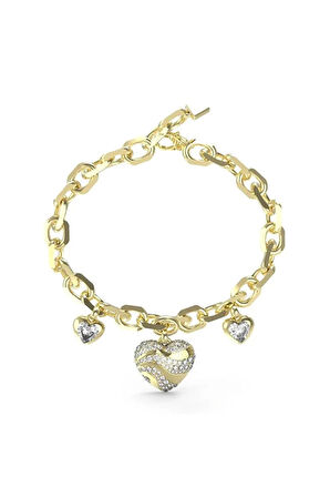 Guess Kadın Kalpli Gümüş Renkli Bileklik - JGUJUBB04500JWYGS