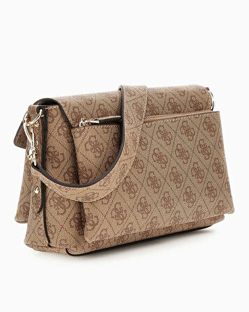 Guess Eco Brenton Flap Logolu Omuz Çantası
