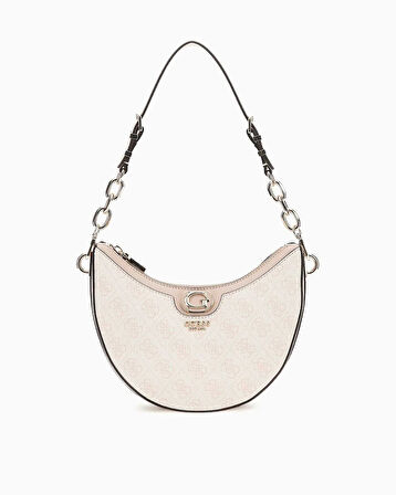 Guess Orlina Logo Top Zip Monogram Desenli Omuz Çantası
