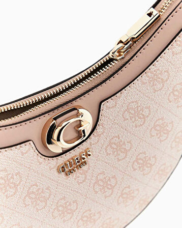Guess Orlina Logo Top Zip Monogram Desenli Omuz Çantası