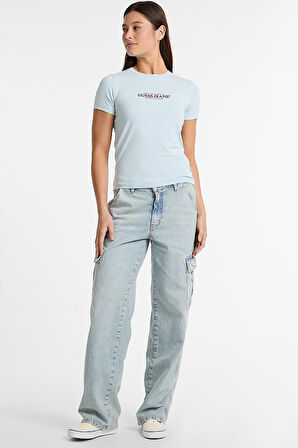 Kadın American Tradition Slim T-Shirt - Açık Mavi | XS
