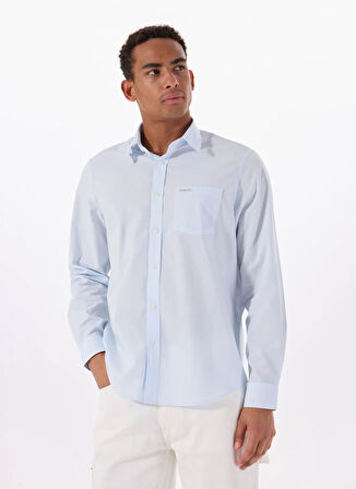 Guess Jeans Regular Fit Mavi Desenli Erkek Gömlek M5RH67WGZ11S76S GJ LS REG POCKET