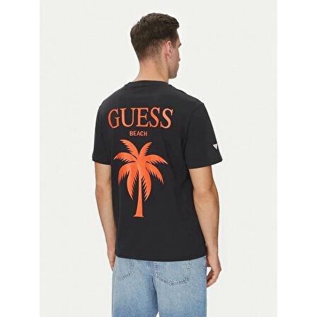Guess Ss Cn Gd Palm Tee Erkek Siyah T-Shirt F5GI09KA260-JBLK