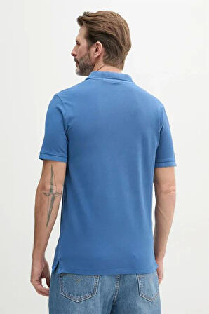 Guess Erkek Lacivert Basic Polo Tişört