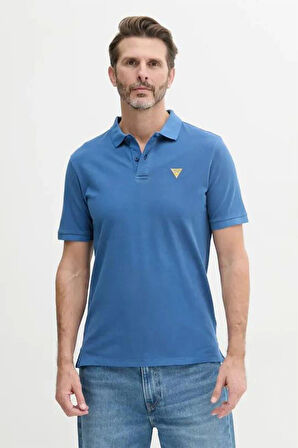 Guess Erkek Lacivert Basic Polo Tişört