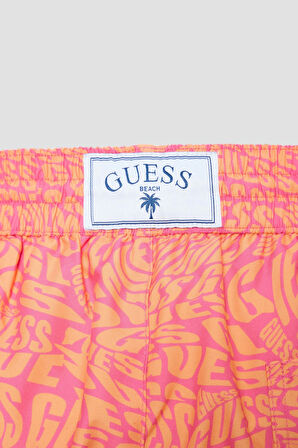 Guess Swımtrunk Medıum Dıstorted 100 Erkek Turuncu Şort F5GT04WG2D2-P6ER