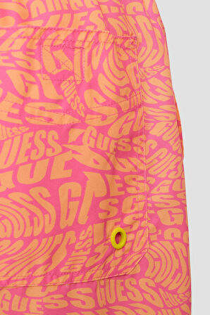 Guess Swımtrunk Medıum Dıstorted 100 Erkek Turuncu Şort F5GT04WG2D2-P6ER
