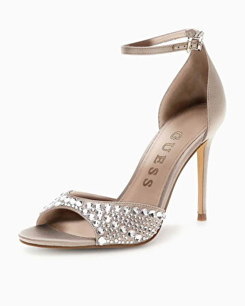 Guess Kable Gümüş Taşlı Topuklu Ayakkabı