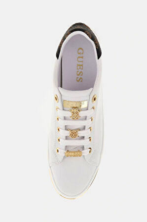 Guess Kadın Beyaz Stasey 4G Logolu Sneaker