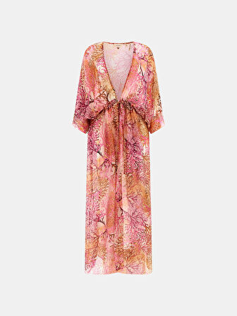 Guess Kadın Pembe Uzun Kimono