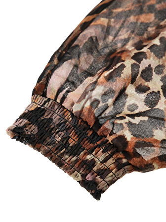 Guess Kadın Leopar Desenli Kimono Üst