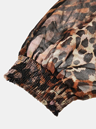 Guess Kadın Leopar Desenli Kimono Üst