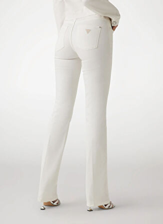 Guess Yüksek Bel Düz Paça Regular Fit Beyaz Kadın Denim Pantolon SEXY STRAIGHT - ECO ORG CO CALIPSO