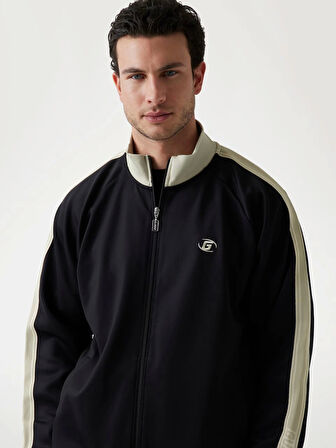 Guess Erkek Siyah Castore Fermuarlı Sweatshirt