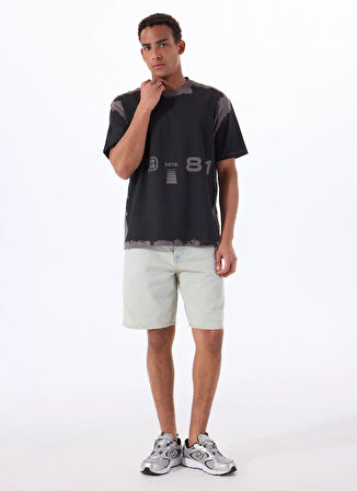 Guess Z5GI05I3Z14JBLK KOCHA CN T-SHIRT Siyah Yuvarlak Yaka Oversized Desenli Erkek T-Shirt