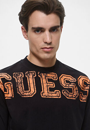 Guess Erkek Siyah Bugler Logolu Tişört