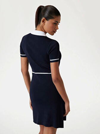 Guess Kadın Lacivert Kısa Kollu Triko Elbise