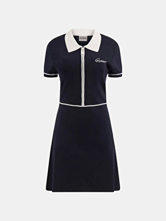 Guess Kadın Lacivert Kısa Kollu Triko Elbise