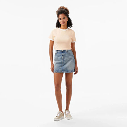 Guess MARIGOLD RIB SS TEE Kadın Pembe T-shirt V5GP08KCRN2-G6J4