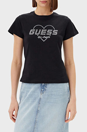 Guess Bayan T Shirt V5GI10 K9RM1 JBLK