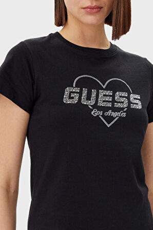 Guess Bayan T Shirt V5GI10 K9RM1 JBLK