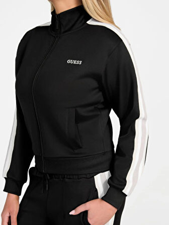 Guess Yarrow Kadın Siyah Aktif Scuba Sweatshirt V5GQ18KCRU2-JBLK