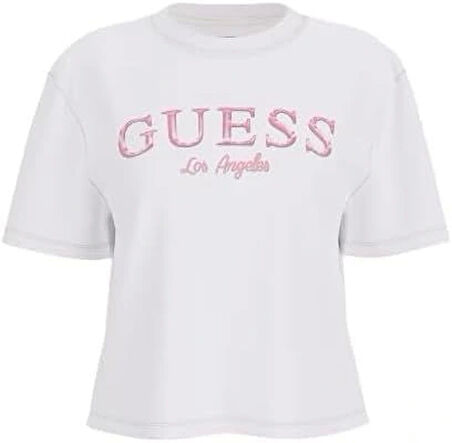 Guess Kadın Beyaz Crop T-Shirt