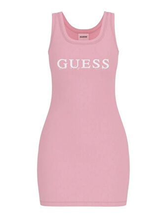 Guess Kadın Pembe  Sunflower Ribana Elbise