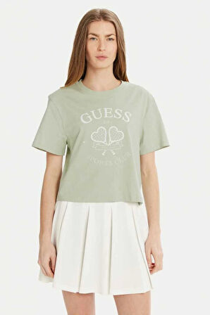 Guess Kadın Yeşil Salaş Tişört