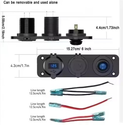 12 V Tekne su geçirmez şarj soketi 3 in 1 su geçirmez araba çift QC3.0 USB priz Panel 12 Volt RV güç soketi