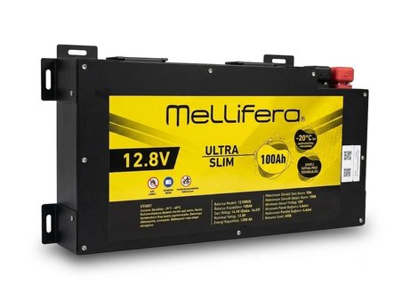mellifera 12v 100ah slim kasa lityum (lifepo4) batarya