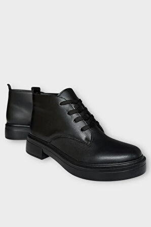 Kauçuk Yüksek Taban Kadın Bot SİYAH