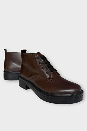 Kauçuk Yüksek Taban Kadın Bot KAHVERENGİ