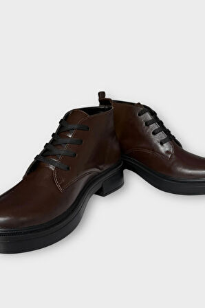 Kauçuk Yüksek Taban Kadın Bot KAHVERENGİ