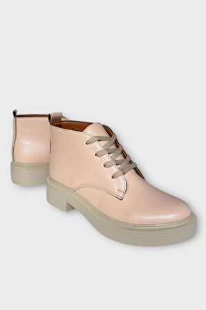 Kauçuk Yüksek Taban Kadın Bot BEJ