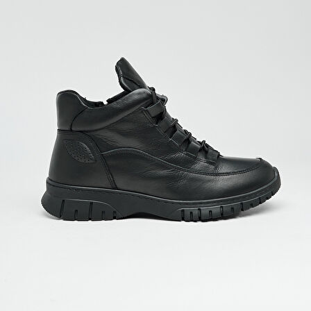 Hakiki Deri Fermuarlı Kadın Bot 