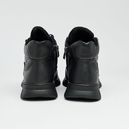 Hakiki Deri Fermuarlı Kadın Bot 