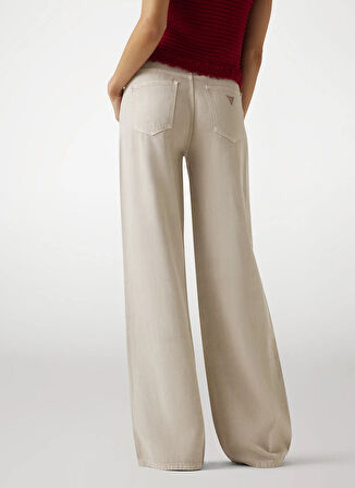 Guess Yüksek Bel Rahat Krem Kadın Pantolon Sexy Palazzo Kadın Palazzo Fit Pant