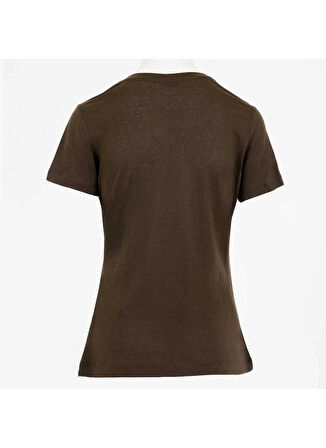 Guess V Yaka Düz Kahve Kadın T-Shirt Vn Ss Light Kadın Top