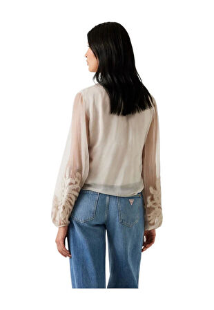 Guess Camilla Kadın Çok Renkli Ipek Karışımlı Relaxed Fit Gömlek W5YH0VWE550-F1CI