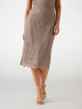 Guess Josiane Kadın Kahverengi Kalem Etek W5YD12WHD00-G1J1