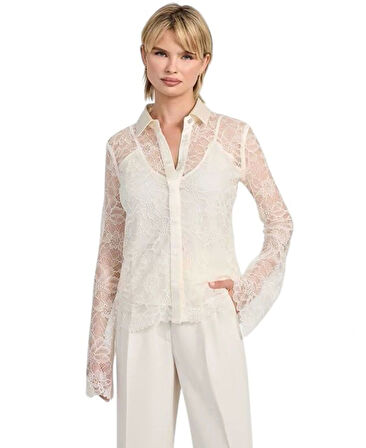 Guess Antoinette Kadın Pembe Slim Fit Gömlek W5YH58WHDY0-G133