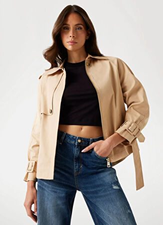 Guess Krem Kadın Trençkot Raphaelle Kadın Trençkot