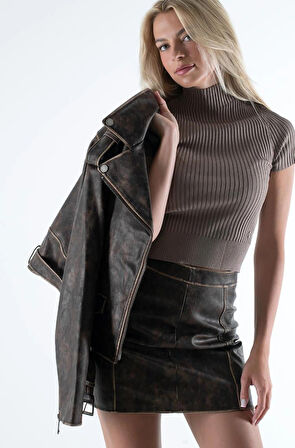 Guess Charlene Kadın Kahverengi Kalem Etek W5YD46WHDI0-F1GQ