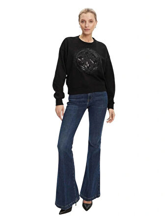 Guess Hotfix Kadın Siyah Sweatshirt W5YQ07KB681-JBLK