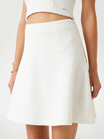 Guess Tamara Kadın Beyaz Flare Fit Etek W5YD54KCXO2-F0FD